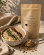 Plant Power Bio Protein Shake mit pflanzlichem Protein, Kakao und Banane für das Frühstücksritual