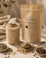 DinVeda Plant Power Protein Bowl mit Kürbiskernprotein, Hanfprotein, Kakao und frischen Toppings