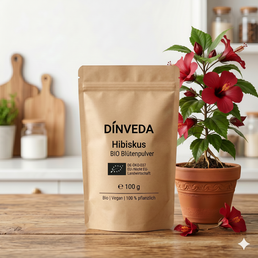 DinVeda Hibiskusblüten Bio für roten Tee, Eistee und Limonaden